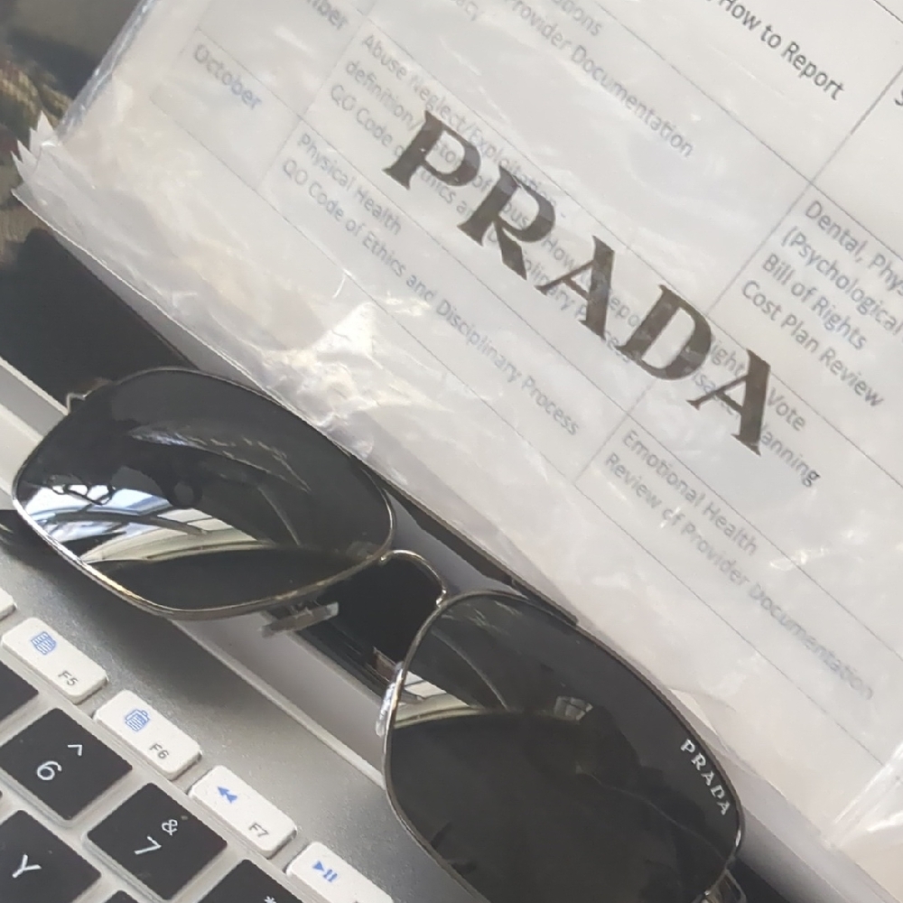 Prada Dark Gray Aviator Sunglasses, New, No Box - Picture 6 of 8